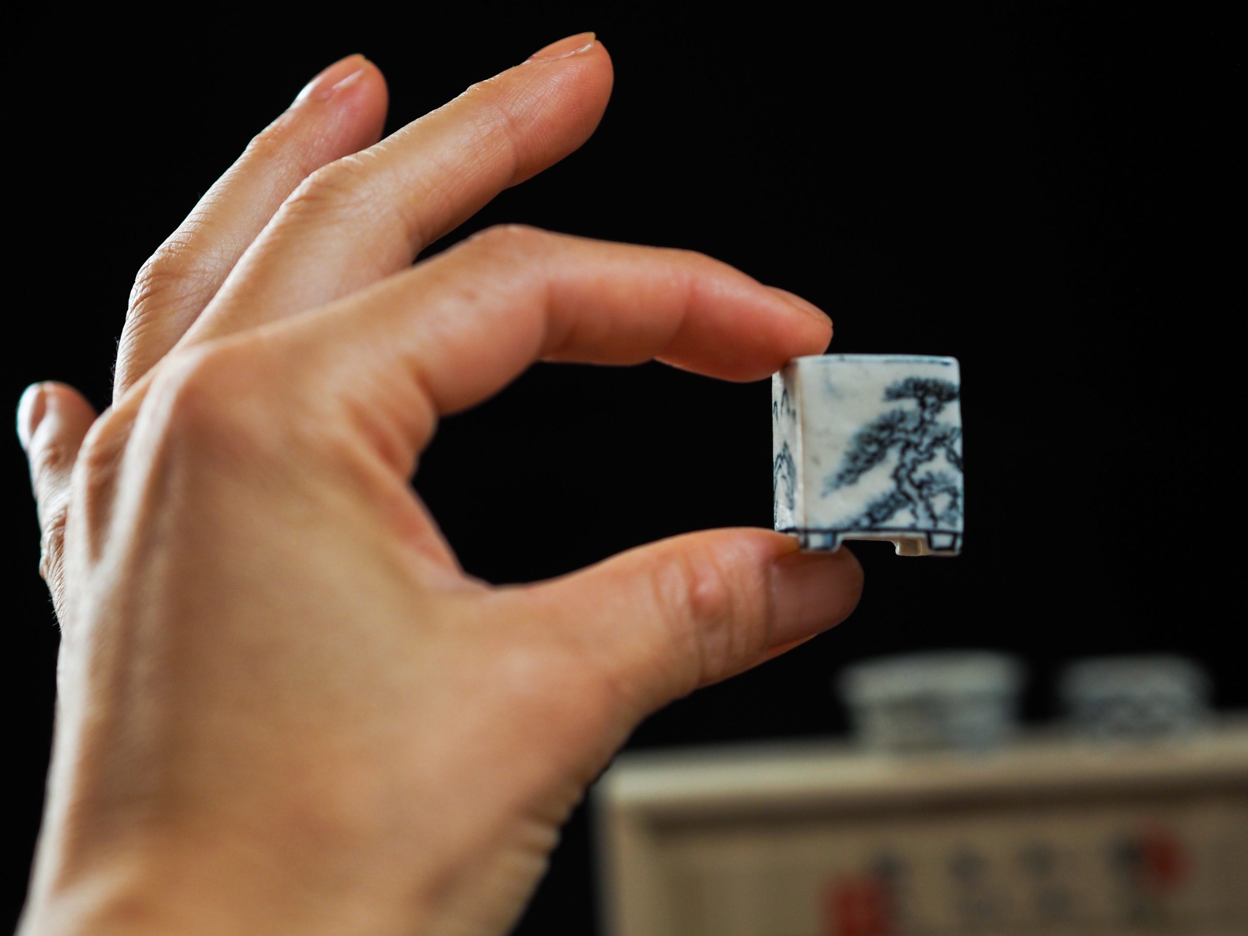 a mame bonsai pots by Hikosanjin kubota.